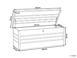 Opbevaringsboks CEBROSA 165 cm 70 cm Grå