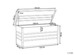 Opbevaringsboks CEBROSA 132 cm 62 cm Grå