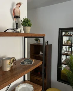 Opbevaringsskab med 4 hylder BRISBANE 160 cm Mørkebrun