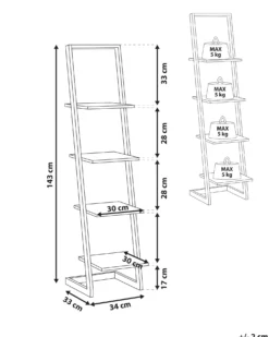Opbevaringsskab med 4 hylder JOPLIN 143 cm Hvid