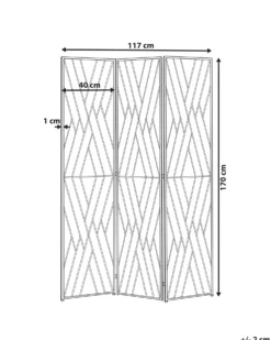 3 panelers rumdeler ASOLO Guld 117 cm 170 cm