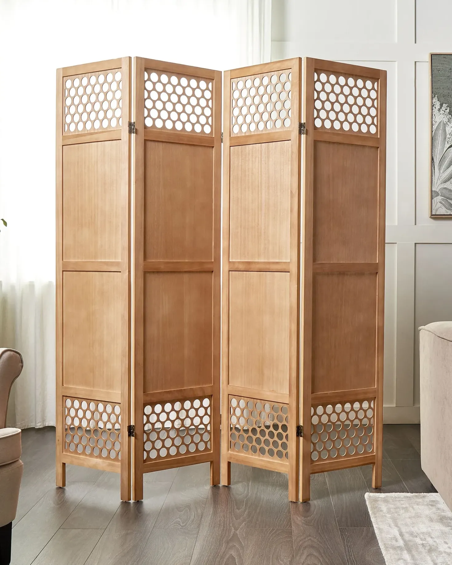 4 panelers rumdeler CERTOSA Lysebrun 163 cm 170 cm