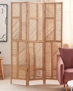 3 panelers rumdeler LAMEZIA Lysebrun 117 cm 180 cm