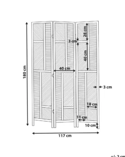 3 panelers rumdeler LAMEZIA Lysebrun 117 cm 180 cm