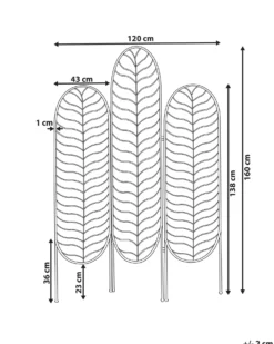 3 panelers rumdeler PESCIA Guld 120 cm 160 cm