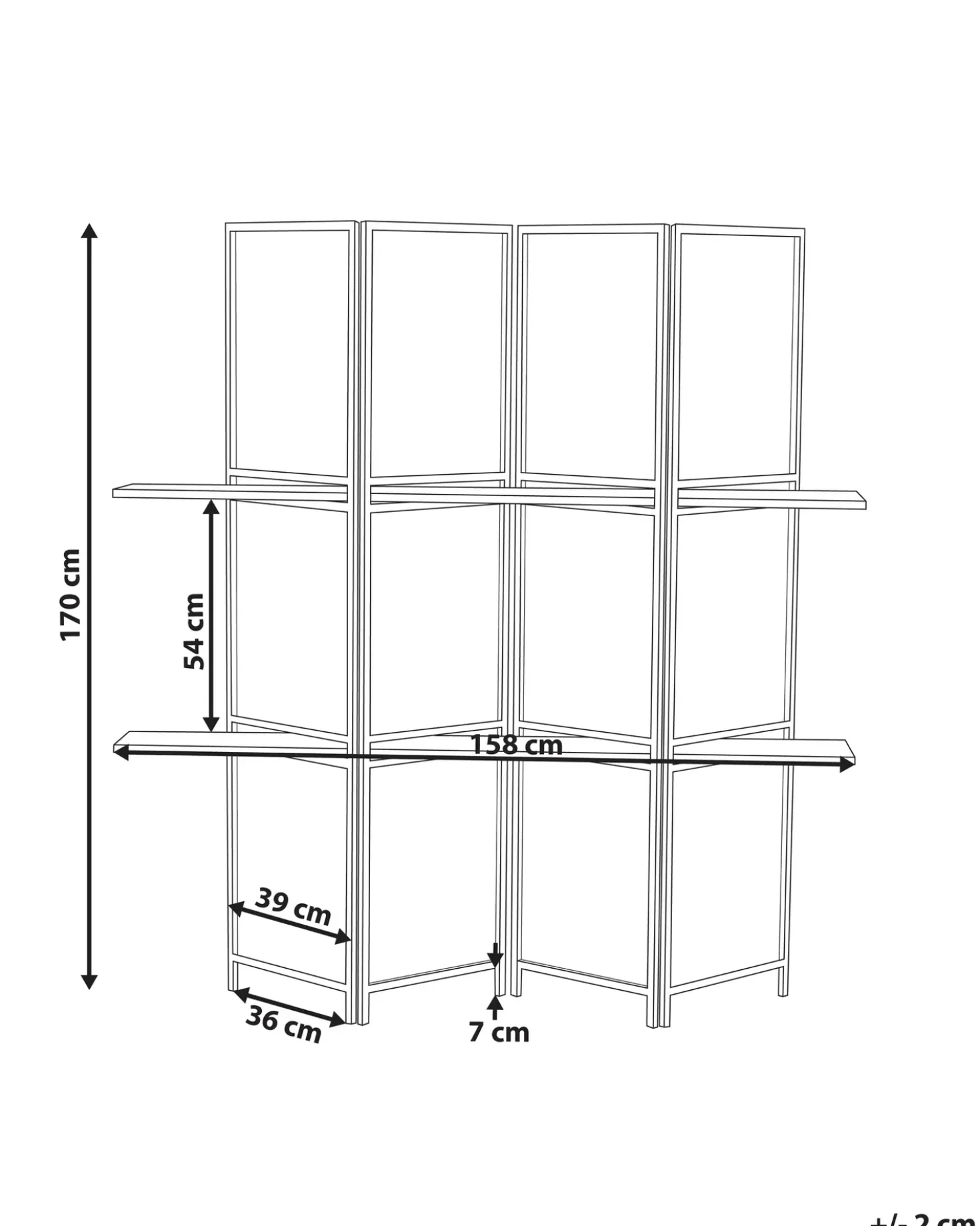 4 panelers rumdeler TRAFOI Brun 158 cm 170 cm