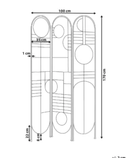 3 panelers rumdeler TURANIA Guld 100 cm 170 cm