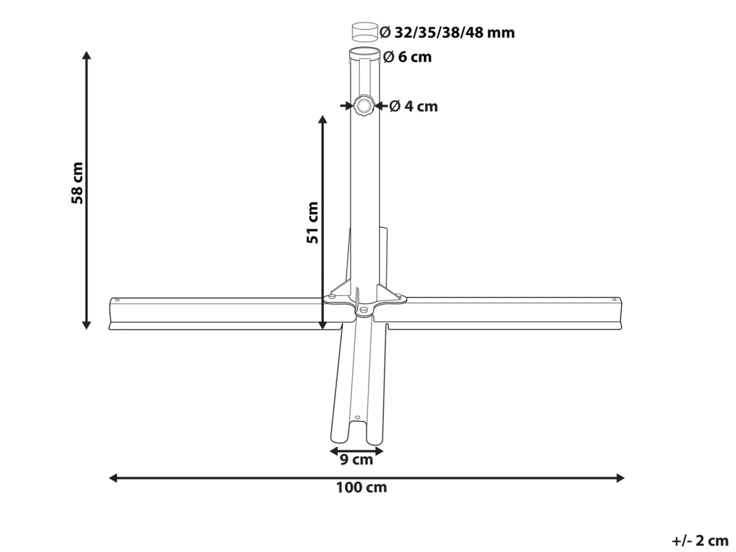 Parasolfod VICCHIO Sort 3.5 kg