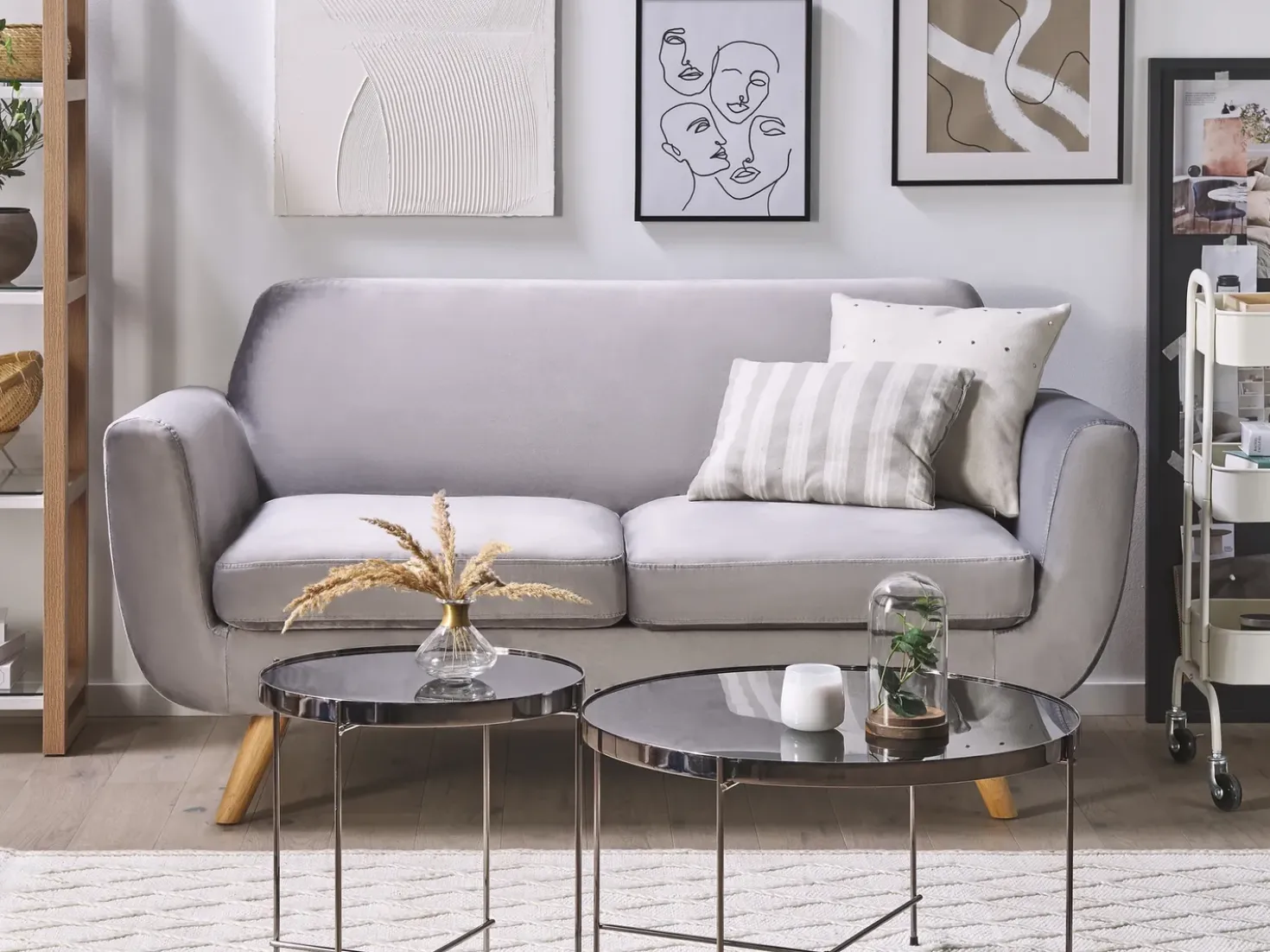 2 pers. sofaovertræk BERNES Velour Grå
