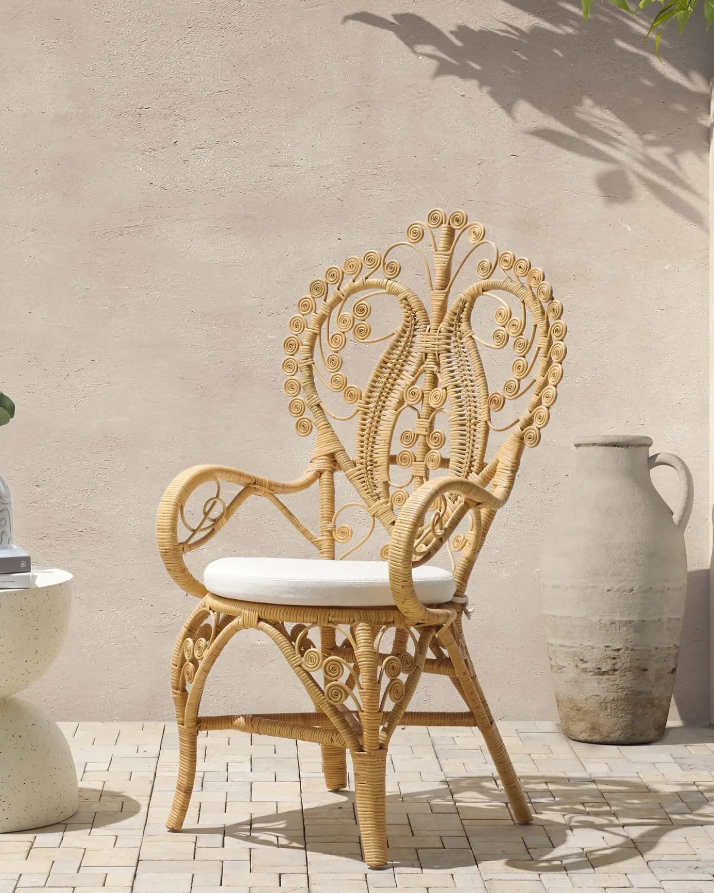 Påfuglestol CARRARA Rattan Naturlig