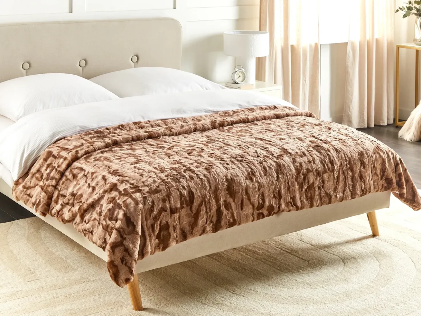 Plaid BAKIRA Kunstig pels 200 x 220 cm Brun
