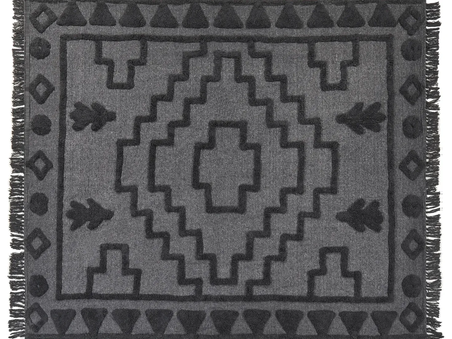 Plaid CHACK Bomuld 220 x 240 cm Mørkegrå