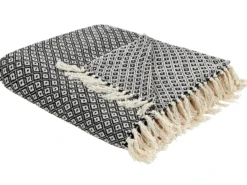 Plaid CHYAMA Bomuld 220 x 240 cm Sort