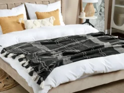 Plaid KULAC Bomuld 130 x 170 cm Sort
