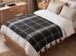 Plaid KULAC Bomuld 130 x 170 cm Sort
