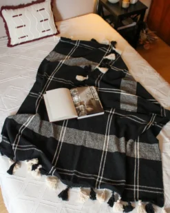 Plaid KULAC Bomuld 130 x 170 cm Sort