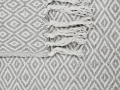Plaid MITYAL Bomuld 125 x 150 cm Brungrå