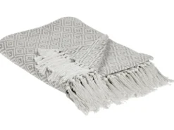 Plaid MITYAL Bomuld 125 x 150 cm Brungrå