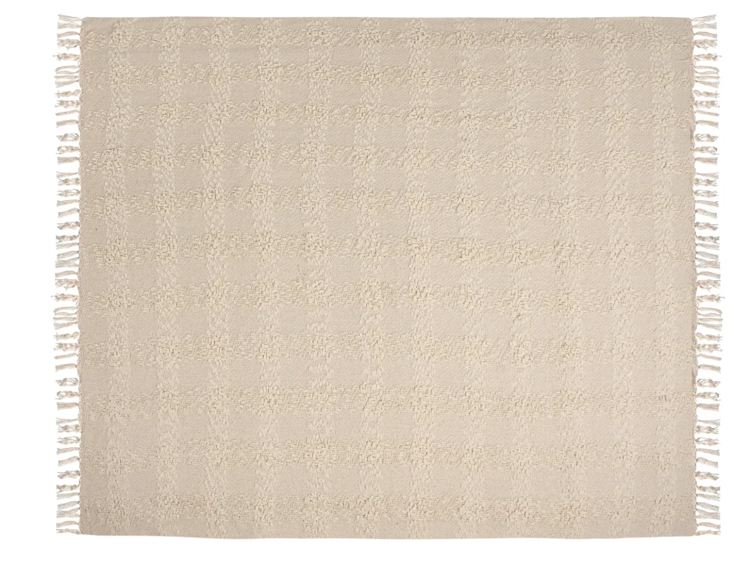 Plaid VELLA 200 x 220 cm Cremehvid