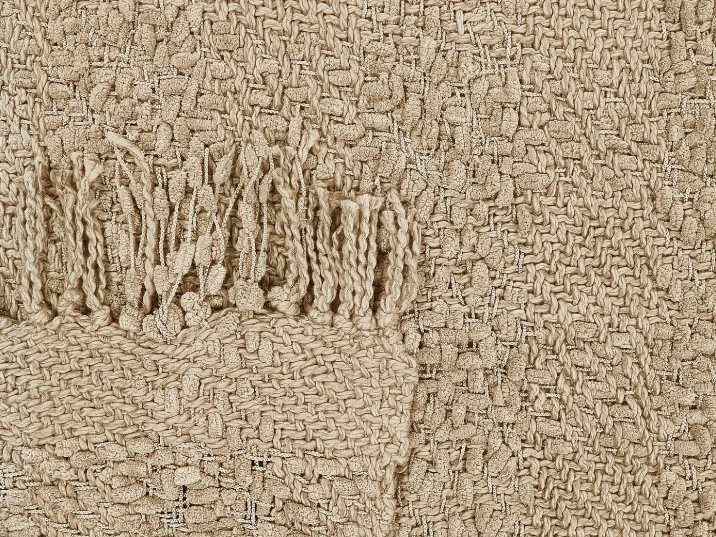 Plaid VELLA Bomuld 150 x 200 cm Beige