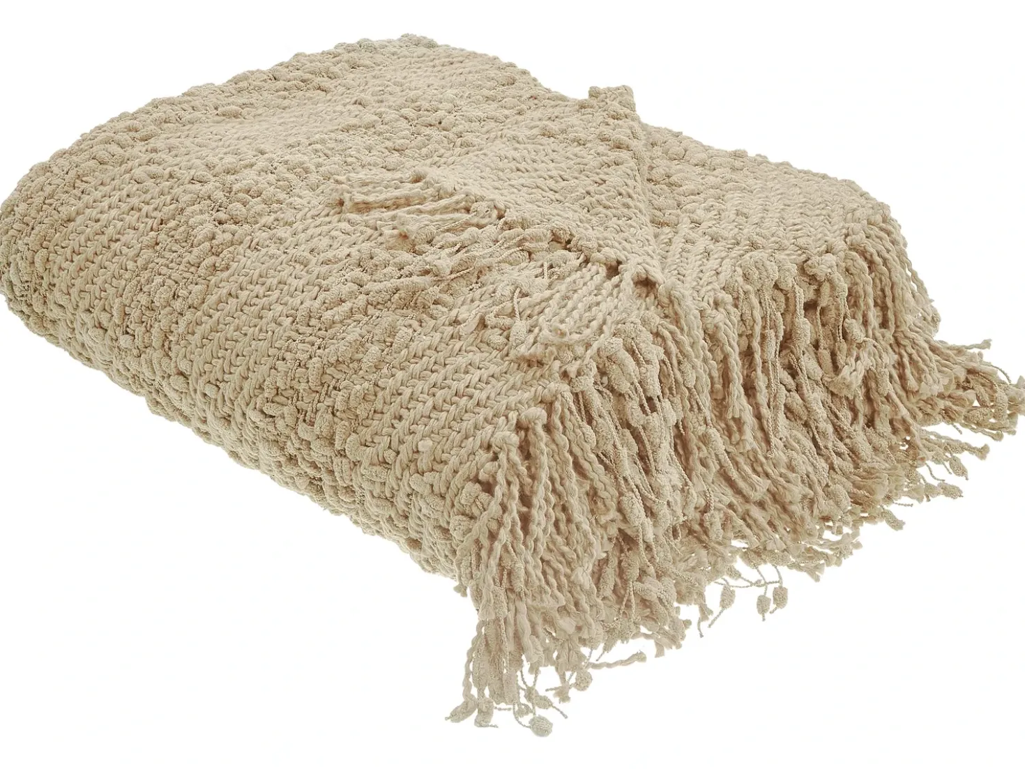 Plaid VELLA Bomuld 150 x 200 cm Beige