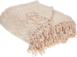 Plaid VELLA Bomuld 150 x 200 cm Lys Beige
