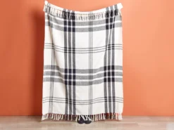 Plaid YUVALI Bomuld 130 x 170 cm Hvid