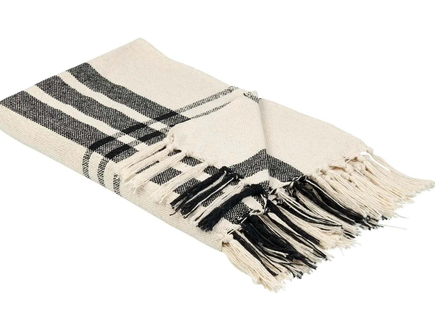 Plaid YUVALI Bomuld 130 x 170 cm Hvid