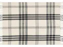 Plaid YUVALI Bomuld 130 x 170 cm Hvid