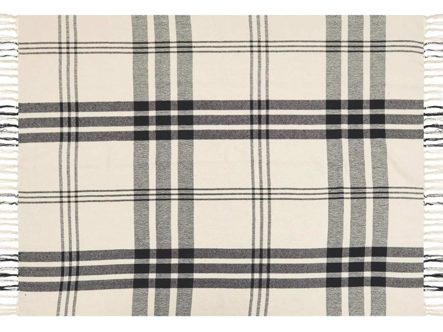 Plaid YUVALI Bomuld 130 x 170 cm Hvid