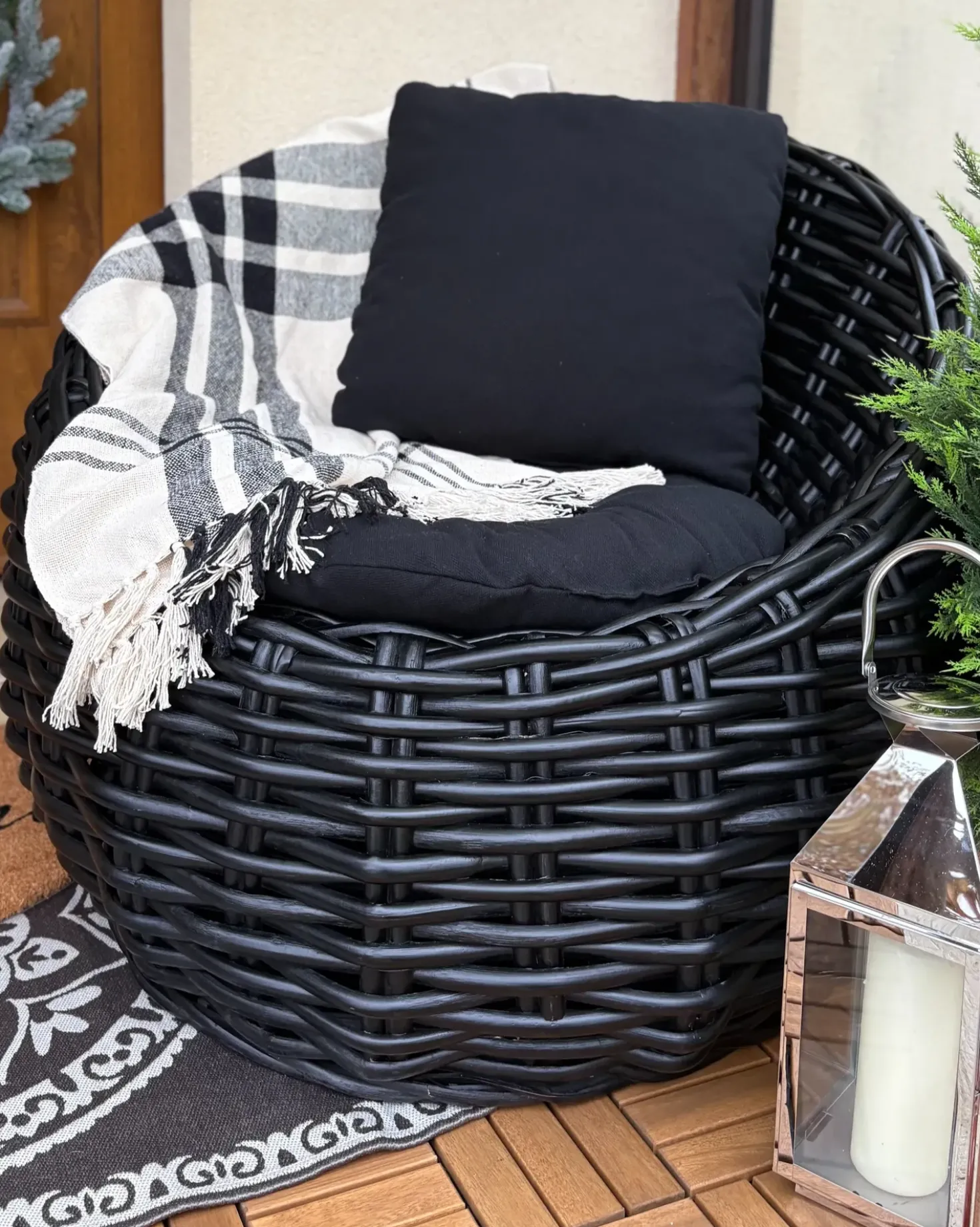 Plaid YUVALI Bomuld 130 x 170 cm Hvid