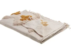 Plaid ADONI Bomuld 130 x 180 cm Beige