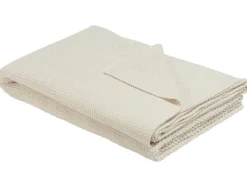 Plaid ASAKA Bomuld 130 x 180 cm Beige