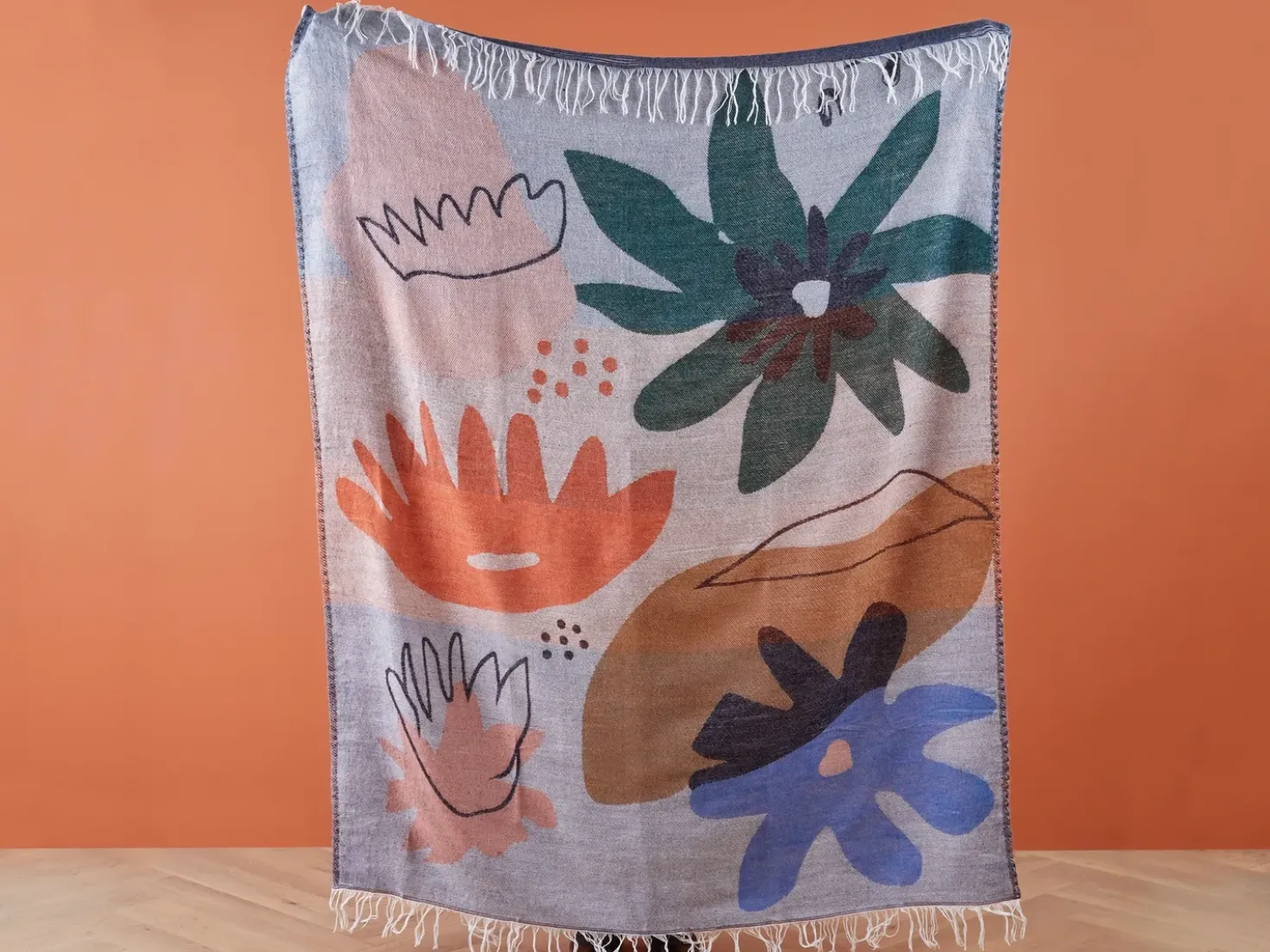 Plaid BAIDI 130 x 170 cm Multifarvet