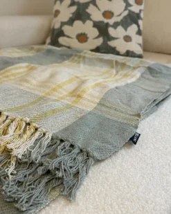 Plaid BETALI Bomuld 125 x 150 cm Gul