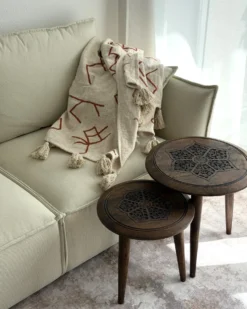 Plaid BHIWANI Bomuld 130 x 180 cm Beige