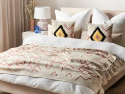 Plaid BHIWANI Bomuld 130 x 180 cm Beige