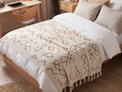 Plaid BHIWANI Bomuld 130 x 180 cm Beige