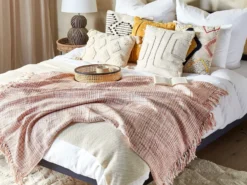 Plaid DEURALI 125 x 150 cm Brun