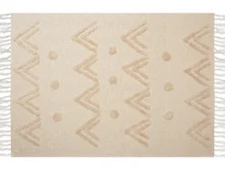 Plaid FATEHPUR Bomuld 130 x 180 cm Beige