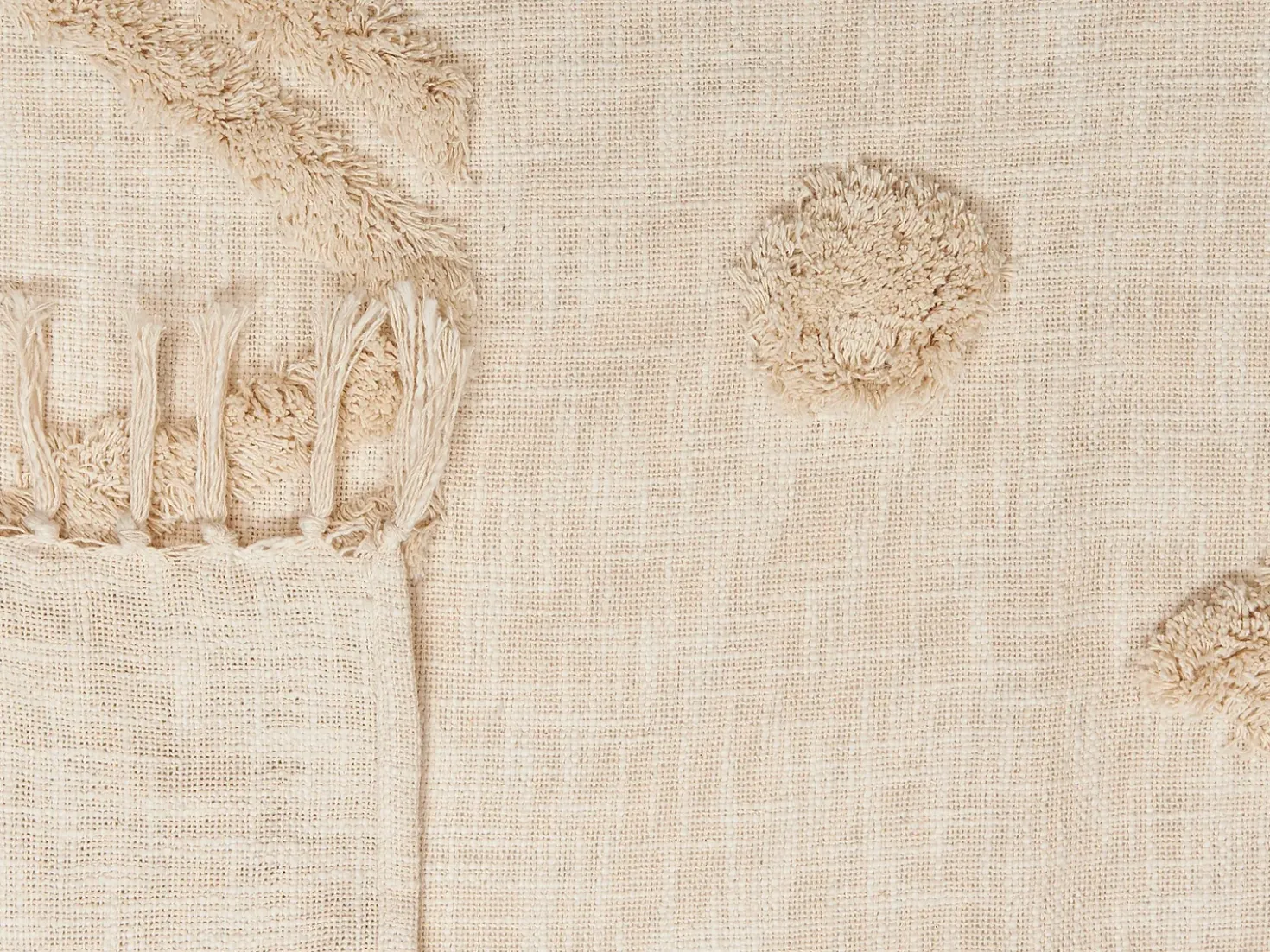 Plaid FATEHPUR Bomuld 130 x 180 cm Beige