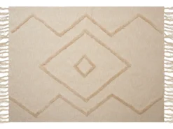 Plaid JAUNPUR Bomuld 130 x 180 cm Beige
