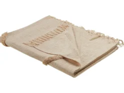 Plaid JAUNPUR Bomuld 130 x 180 cm Beige