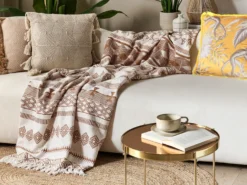 Plaid JORHAT Bomuld 130 x 180 cm Beige