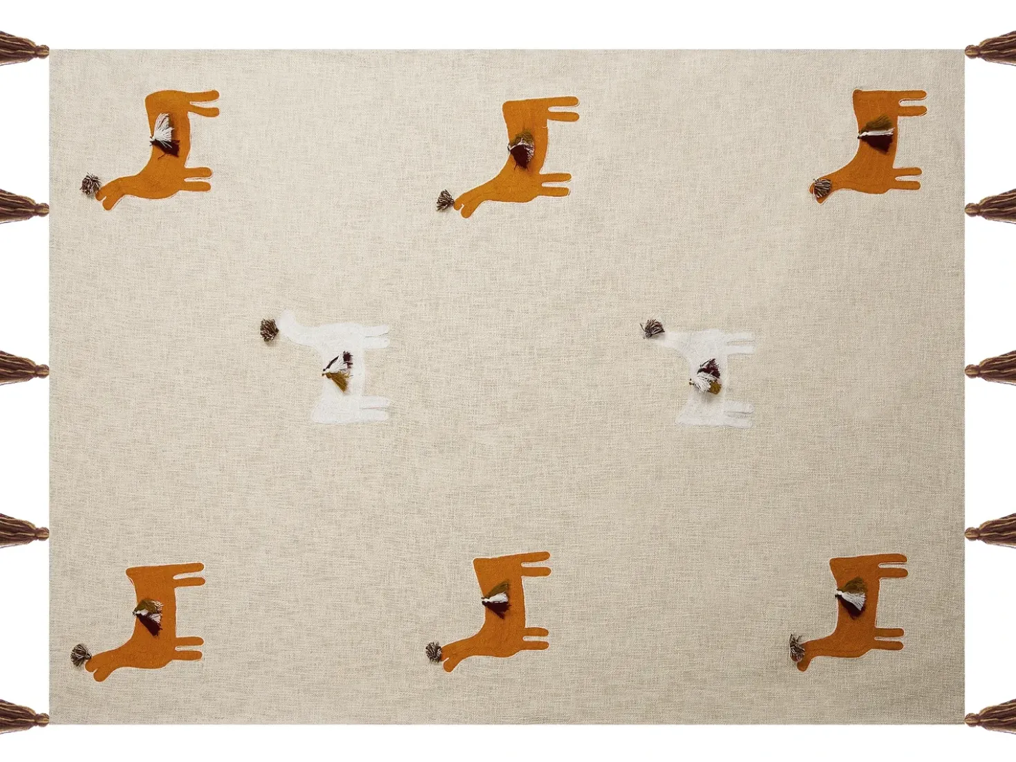 Plaid KHANDWA Bomuld 130 x 180 cm Beige