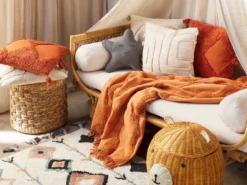 Plaid KHARI Bomuld 125 x 150 cm Orange