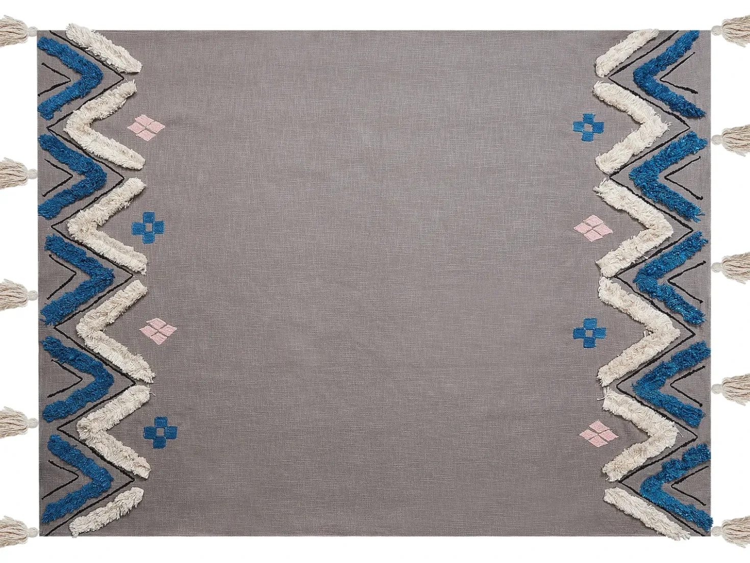 Plaid KOTTAYAM Bomuld 130 x 180 cm Grå