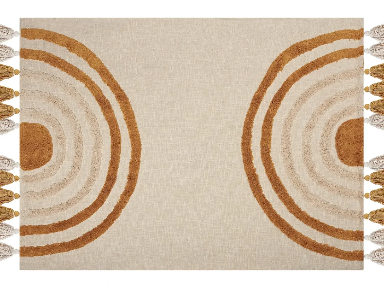 Plaid MATHURA Bomuld 130 x 180 cm Beige