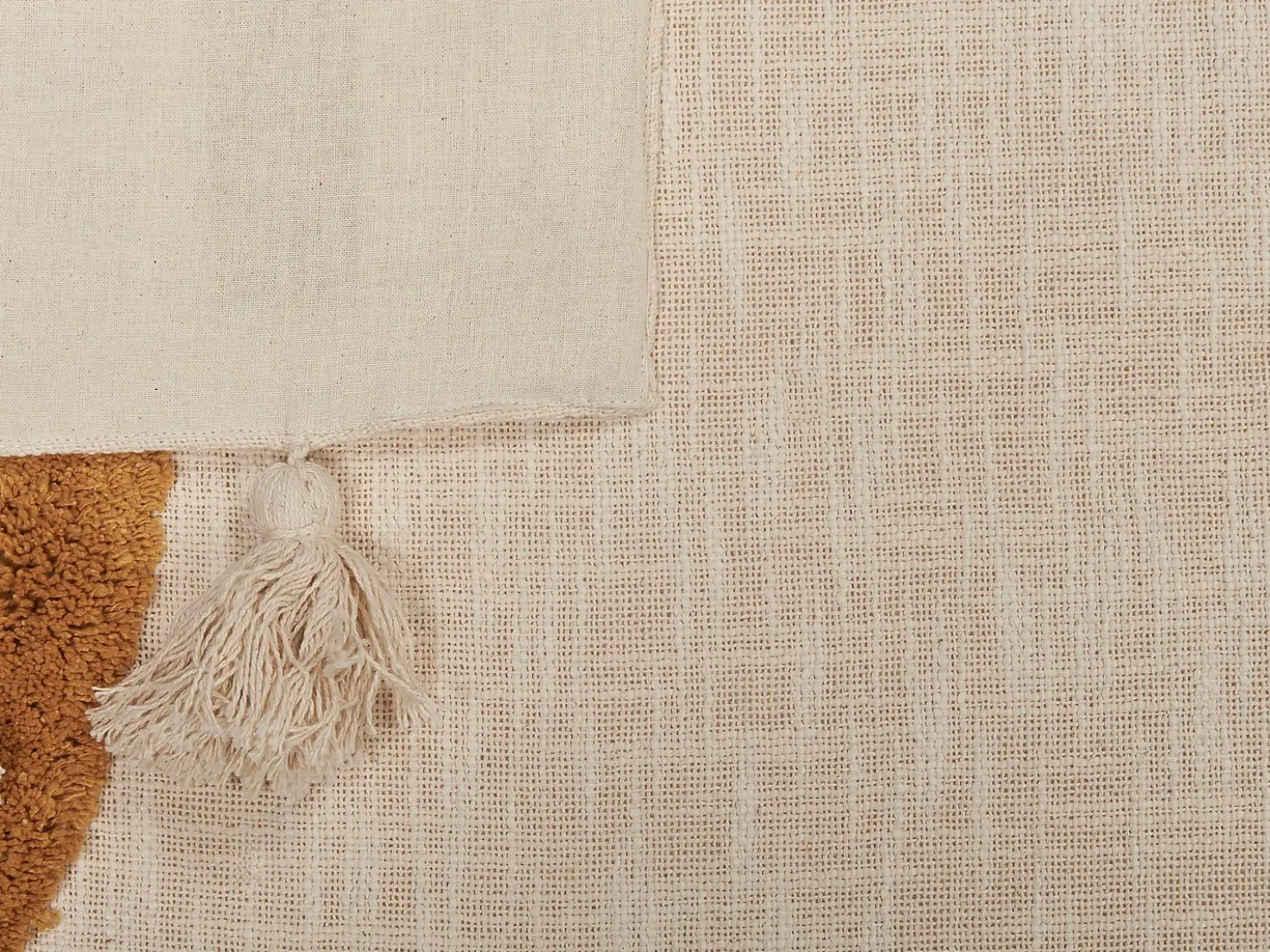 Plaid MATHURA Bomuld 130 x 180 cm Beige