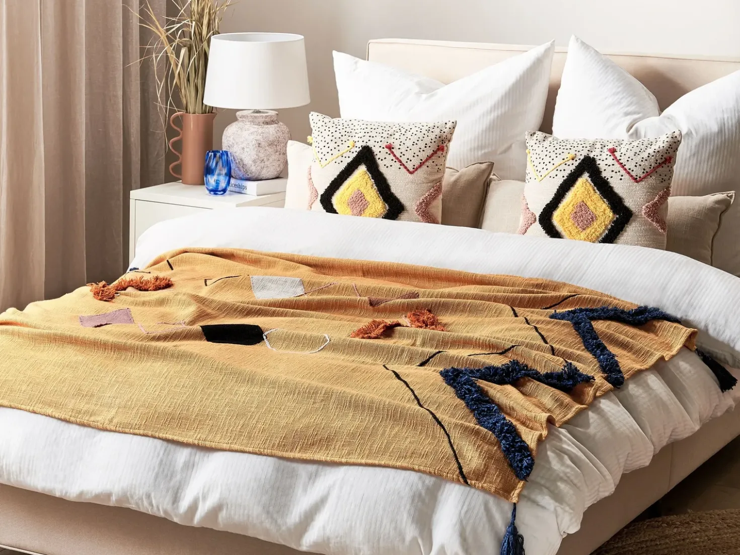 Plaid SHIMLA Bomuld 130 x 180 cm Orange